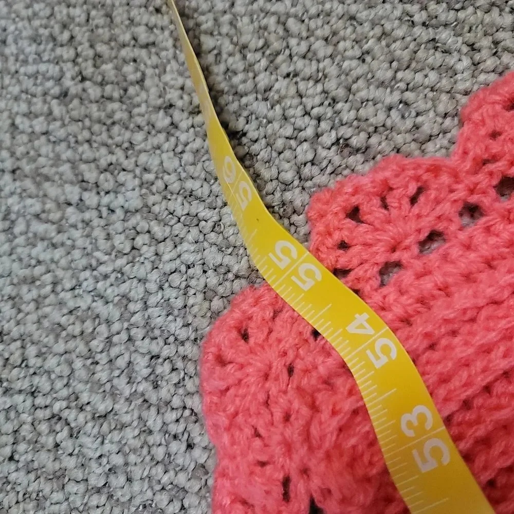 Hand crocheted boutique coral orange pink throw blanket baby blanket